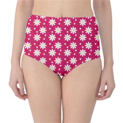 Daisy Dots Light Red High-waist Bikini Bottoms