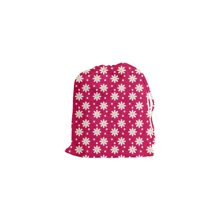 Daisy Dots Light Red Drawstring Pouches (XS) 