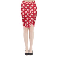 Daisy Dots Red Midi Wrap Pencil Skirt by snowwhitegirl