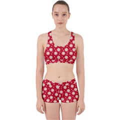 Daisy Dots Red Work It Out Sports Bra Set by snowwhitegirl