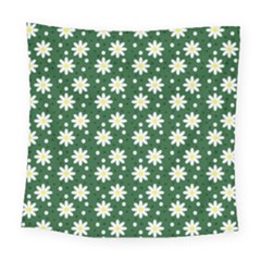 Daisy Dots Green Square Tapestry (large)