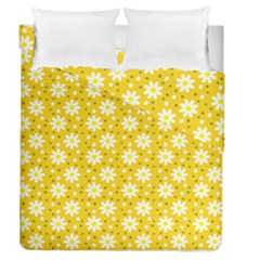Daisy Dots Yellow Duvet Cover Double Side (queen Size) by snowwhitegirl