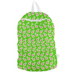 Square Flowers Green Foldable Lightweight Backpack by snowwhitegirl