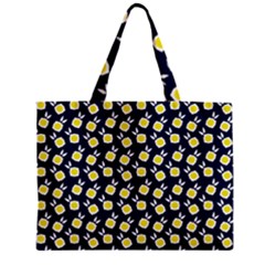 Square Flowers Navy Blue Zipper Mini Tote Bag by snowwhitegirl