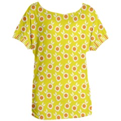 Square Flowers Yellow Women s Oversized Tee by snowwhitegirl