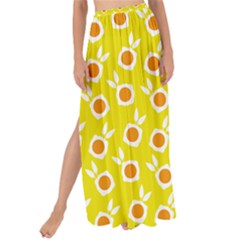 Square Flowers Yellow Maxi Chiffon Tie-up Sarong by snowwhitegirl