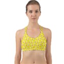 Square Flowers Yellow Back Web Sports Bra View1