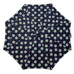 Daisy Dots Navy Blue Straight Umbrellas