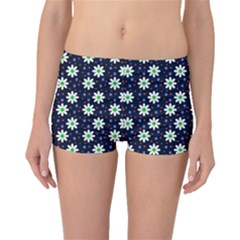 Daisy Dots Navy Blue Boyleg Bikini Bottoms by snowwhitegirl