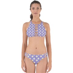 Daisy Dots Violet Perfectly Cut Out Bikini Set