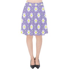 Daisy Dots Violet Velvet High Waist Skirt