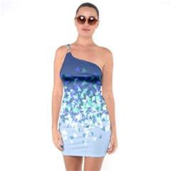 Blue Disintegrate One Soulder Bodycon Dress by jumpercat