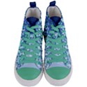 Blue Disintegrate Women s Mid-Top Canvas Sneakers View1