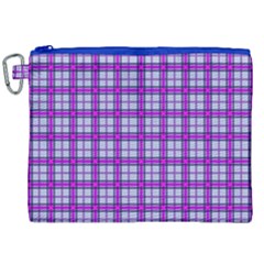 Purple Tartan Canvas Cosmetic Bag (xxl) by jumpercat