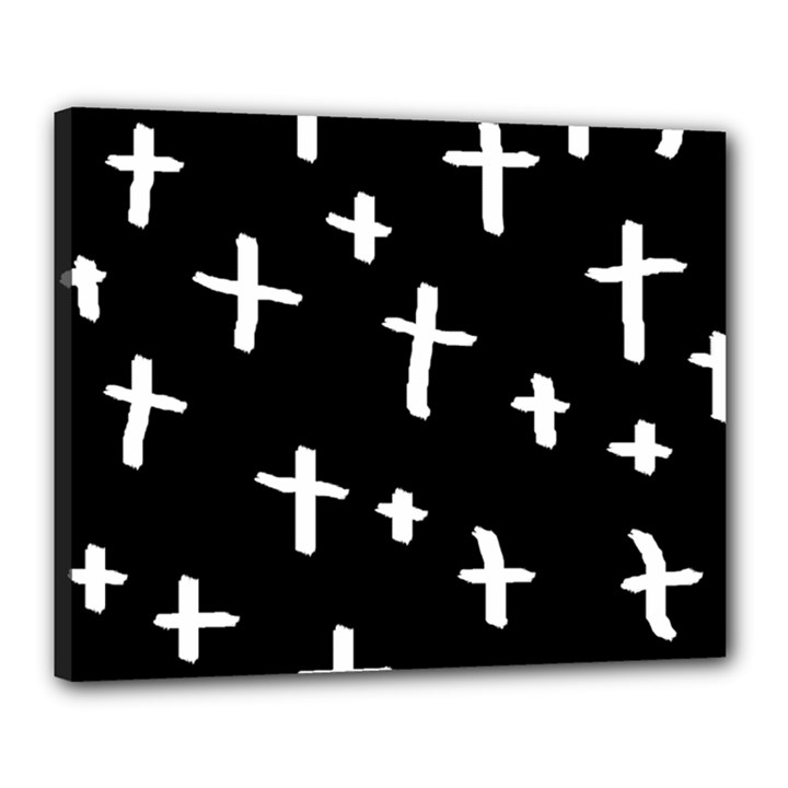 White Cross Canvas 20  x 16 