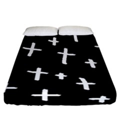 White Cross Fitted Sheet (california King Size)