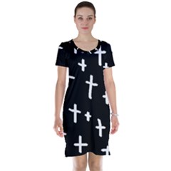 White Cross Short Sleeve Nightdress by snowwhitegirl