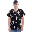 White Cross Men s V-Neck Scrub Top View1