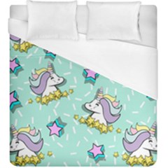 Magical Happy Unicorn And Stars Duvet Cover (king Size) by Bigfootshirtshop