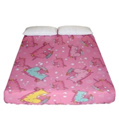 Unicorns Eating Ice Cream Pattern Fitted Sheet (california King Size) by Bigfootshirtshop