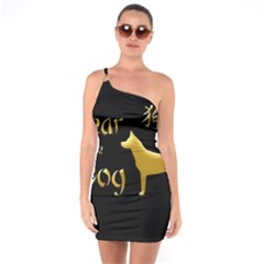 Year Of The Dog - Chinese New Year One Soulder Bodycon Dress by Valentinaart