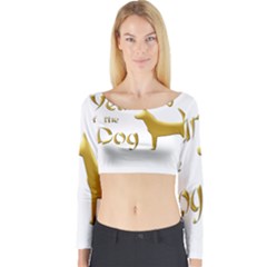 Year Of The Dog - Chinese New Year Long Sleeve Crop Top by Valentinaart