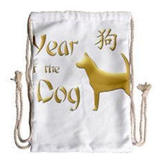 Year Of The Dog - Chinese New Year Drawstring Bag (large) by Valentinaart