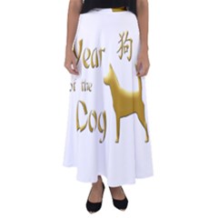 Year Of The Dog - Chinese New Year Flared Maxi Skirt by Valentinaart