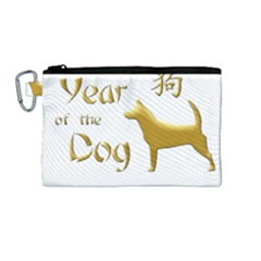 Year Of The Dog - Chinese New Year Canvas Cosmetic Bag (medium) by Valentinaart