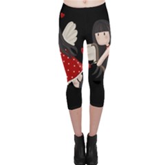 Cupid Girl Capri Leggings  by Valentinaart