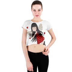 Cupid girl Crew Neck Crop Top