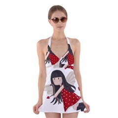 Cupid Girl Halter Dress Swimsuit  by Valentinaart