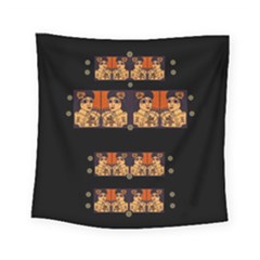 Geisha With Friends In Lotus Garden Having A Calm Evening Square Tapestry (small) by pepitasart