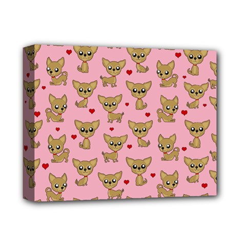 Chihuahua Pattern Deluxe Canvas 14  X 11  by Valentinaart