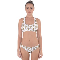 Chihuahua Pattern Cross Back Hipster Bikini Set