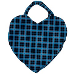 Deep Sea Tartan Giant Heart Shaped Tote by jumpercat