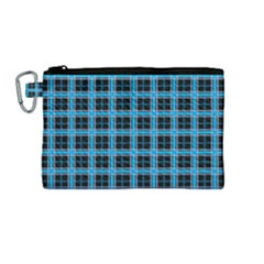 Deep Sea Tartan Canvas Cosmetic Bag (medium) by jumpercat