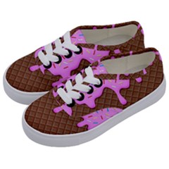 Chocolate And Strawberry Icecream Kids  Classic Low Top Sneakers by jumpercat