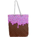 Chocolate And Strawberry Icecream Full Print Rope Handle Tote (Large) View2