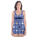 Persian Block Sky Skater Dress Swimsuit View1