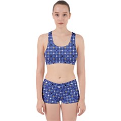 Persian Block Sky Work It Out Sports Bra Set by jumpercat