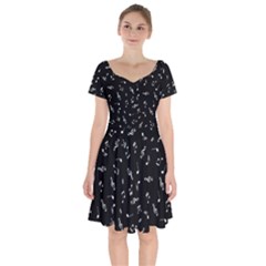 Music Tones Black Short Sleeve Bardot Dress by jumpercat