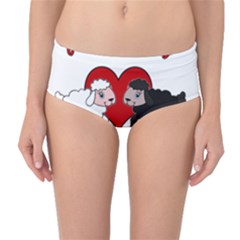 Valentines Day - Sheep  Mid-waist Bikini Bottoms by Valentinaart