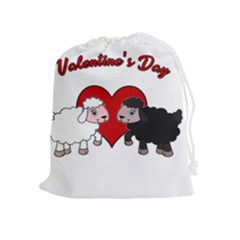 Valentines Day - Sheep  Drawstring Pouches (extra Large) by Valentinaart