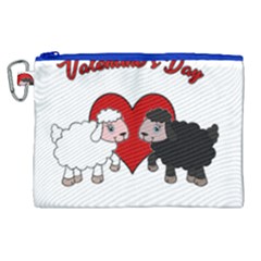 Valentines Day - Sheep  Canvas Cosmetic Bag (xl) by Valentinaart