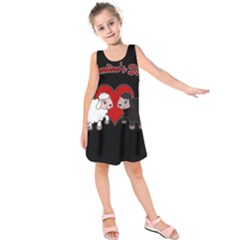 Valentines Day - Sheep  Kids  Sleeveless Dress by Valentinaart