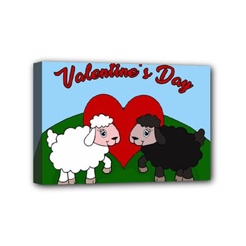 Valentines Day - Sheep  Mini Canvas 6  X 4  by Valentinaart