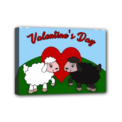 Valentines Day - Sheep  Mini Canvas 7  X 5  by Valentinaart