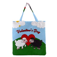 Valentines Day - Sheep  Grocery Tote Bag by Valentinaart