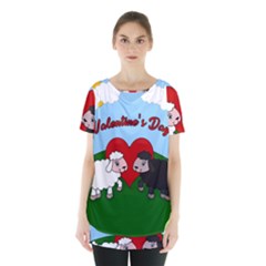 Valentines Day - Sheep  Skirt Hem Sports Top by Valentinaart